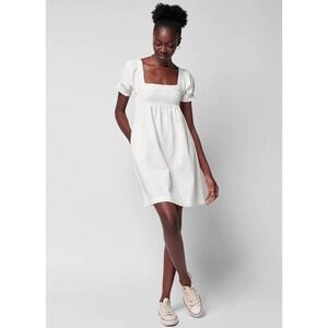 Faherty Ramona Organic Cotton Smocked Mini Dress